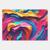 Psychedelische Abstracte kleurrijke verfstreken Inpakpapier Vel (Voorkant)