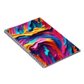 Psychedelische Abstracte kleurrijke verfstreken Notitieboek (Rechterzijde)