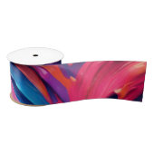 Psychedelische Abstracte kleurrijke verfstreken Satijnen Lint (Spoel)