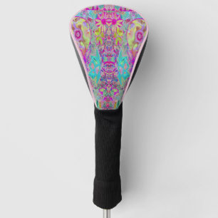 Psychedelische Abstracte Magenta en Aqua Tuinkunst Golfheadcover