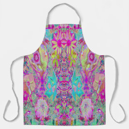Psychedelische Abstracte Magenta en Aqua Tuinkunst Schort