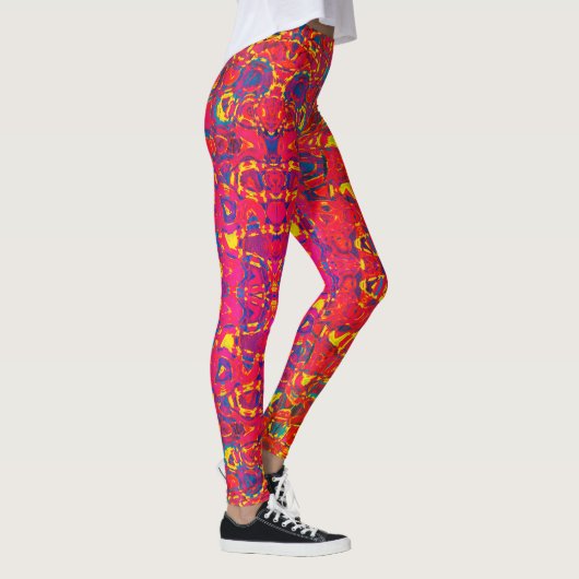 Psychedelische Abstracte Neon Kleurrijk Leggings (Rechts)