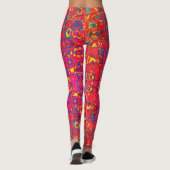 Psychedelische Abstracte Neon Kleurrijk Leggings (Achterkant)
