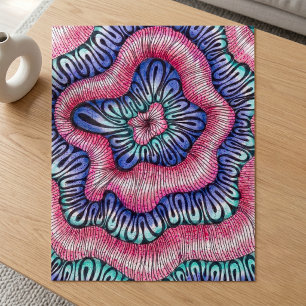Psychedelische Abstracte Organische Golvende Lijne Legpuzzel
