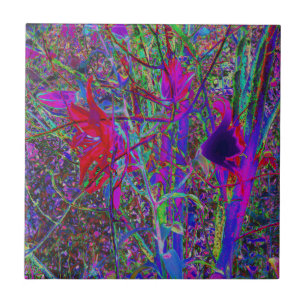 Psychedelische Abstracte Regenboogkleuren Lelietui Tegeltje