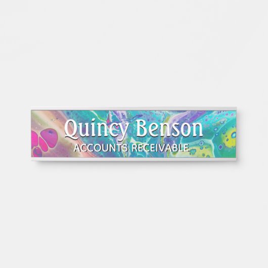 Psychedelische acryldestroomkunstplaat deurbordje (Voorkant)