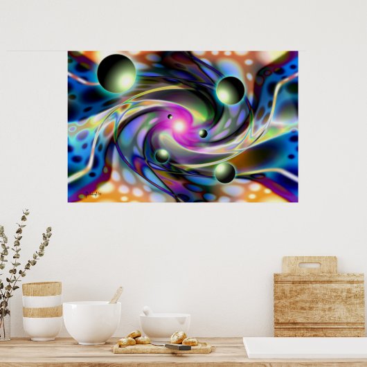 Psychedelische afmetingen - afdruk poster (Keuken)