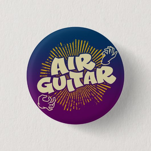 Psychedelische Air Guitar Retro Flair Pinback Ronde Button 3,2 Cm (Voorkant)