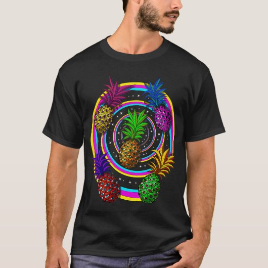 Psychedelische Ananassen T-shirt (Voorkant)