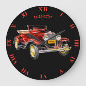 Psychedelische  Antiek gloeiende neonauto Grote Klok (Voorkant)