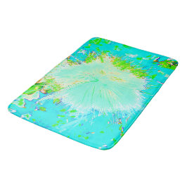 Psychedelische Aqua en Limegroene Zijdeplant Badmat