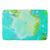 Psychedelische Aqua en Limegroene Zijdeplant Badmat (Voorkant)