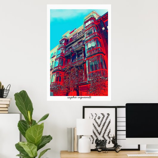 psychedelische architecturaal poster afdrukken (Thuiskantoor)