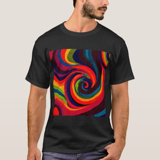 Psychedelische Art Design - wervelende kleurpatron T-shirt (Voorkant)