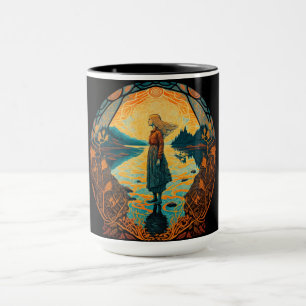 Psychedelische Art Nouveau Mok Trippy Cadeau