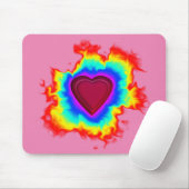 Psychedelische Aura Dubbel Hart Muismat (Met muis)