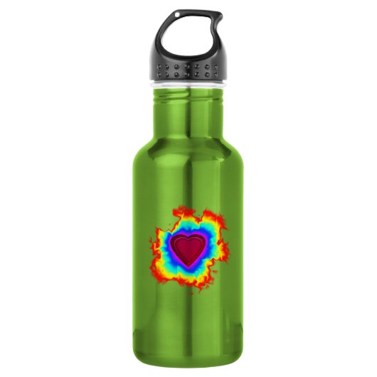 Psychedelische Aura Hart Waterfles (Voorkant)