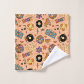 Psychedelische badhanddoek 60s Groovy kleurensplas Bad Handdoek (Wasdoekje)