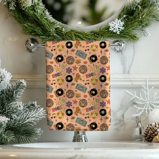 Psychedelische badhanddoek 60s Groovy kleurensplas Bad Handdoek