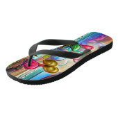 Psychedelische ballonnen kleurrijke Creëer Teensli Teenslippers (Schuin)