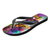 Psychedelische ballonnen kleurrijke Creëer Teensli Teenslippers (Schuin)