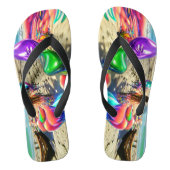 Psychedelische Ballonnen Kleurrijke Flip Flops Gem (Voetbed)