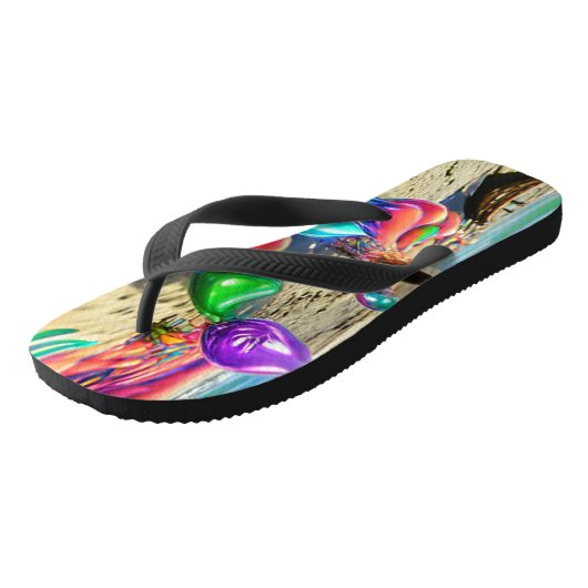 Psychedelische Ballonnen Kleurrijke Flip Flops Gem (Schuin)
