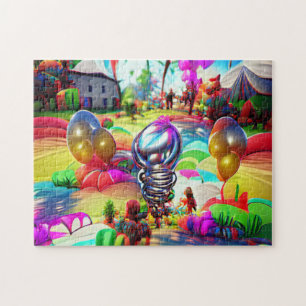 Psychedelische Ballonnen Welkom Thuis Legpuzzel