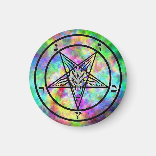 Psychedelische Baphomet Magneten (Voorkant)