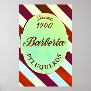 psychedelische barber-winkel afdrukken poster