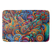 Psychedelische Batik Gitaar Art-Kleurrijke Retro M Badmat (Voorkant)