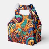 Psychedelische Batik Gitaar Art-Kleurrijke Retro M Bedankdoosjes (Achterkant)