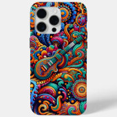 Psychedelische Batik Gitaar Art-Kleurrijke Retro M Case-Mate iPhone Case (Achterkant)