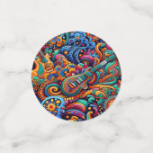 Psychedelische Batik Gitaar Art-Kleurrijke Retro M Confetti (Kleine voorkant)