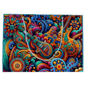 Psychedelische Batik Gitaar Art-Kleurrijke Retro M Groot Cadeauzakje (Achterkant)