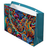 Psychedelische Batik Gitaar Art-Kleurrijke Retro M Groot Cadeauzakje (Achterkant Gekanteld)