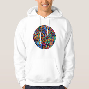 Psychedelische Batik Gitaar Art-Kleurrijke Retro M Hoodie