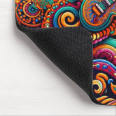 Psychedelische Batik Gitaar Art-Kleurrijke Retro M Muismat (Hoek)