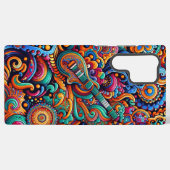 Psychedelische Batik Gitaar Art-Kleurrijke Retro M Samsung Galaxy Hoesje (Achterkant horizontaal)