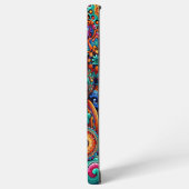 Psychedelische Batik Gitaar Art-Kleurrijke Retro M Samsung Galaxy Hoesje (Linkerkant)