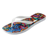 Psychedelische Batik Gitaar Art-Kleurrijke Retro M Teenslippers (Schuin)