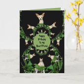 Psychedelische Beige Chihuahua Humoristische Verja Kaart (Gele Bloem)