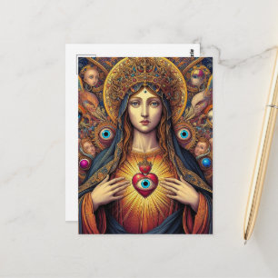 psychedelische bescherming tegen het kwade Maria k Briefkaart