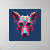 Psychedelische Beste Vriend - Hond Design T-shirt Canvas Afdruk (Voorkant)