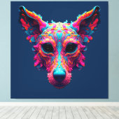 Psychedelische Beste Vriend - Hond Design T-shirt Canvas Afdruk (Insitu (Houten vloer))