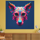 Psychedelische Beste Vriend - Hond Design T-shirt Canvas Afdruk (Insitu (Woonkamer))