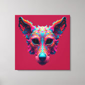 Psychedelische Beste Vriend - Hond Design T-shirt Canvas Afdruk (Voorkant)