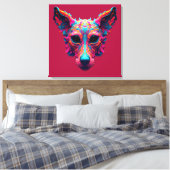 Psychedelische Beste Vriend - Hond Design T-shirt Canvas Afdruk (Insitu (Slaapkamer))