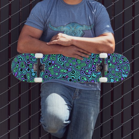Psychedelische blobs persoonlijk skateboard (Buiten 3)