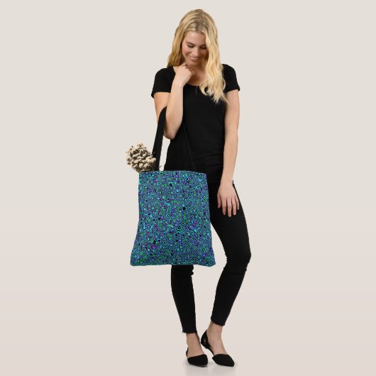 Psychedelische blobs tote bag (Op model)